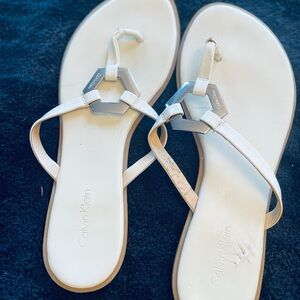 Calvin Klein White with Silver Metal Center